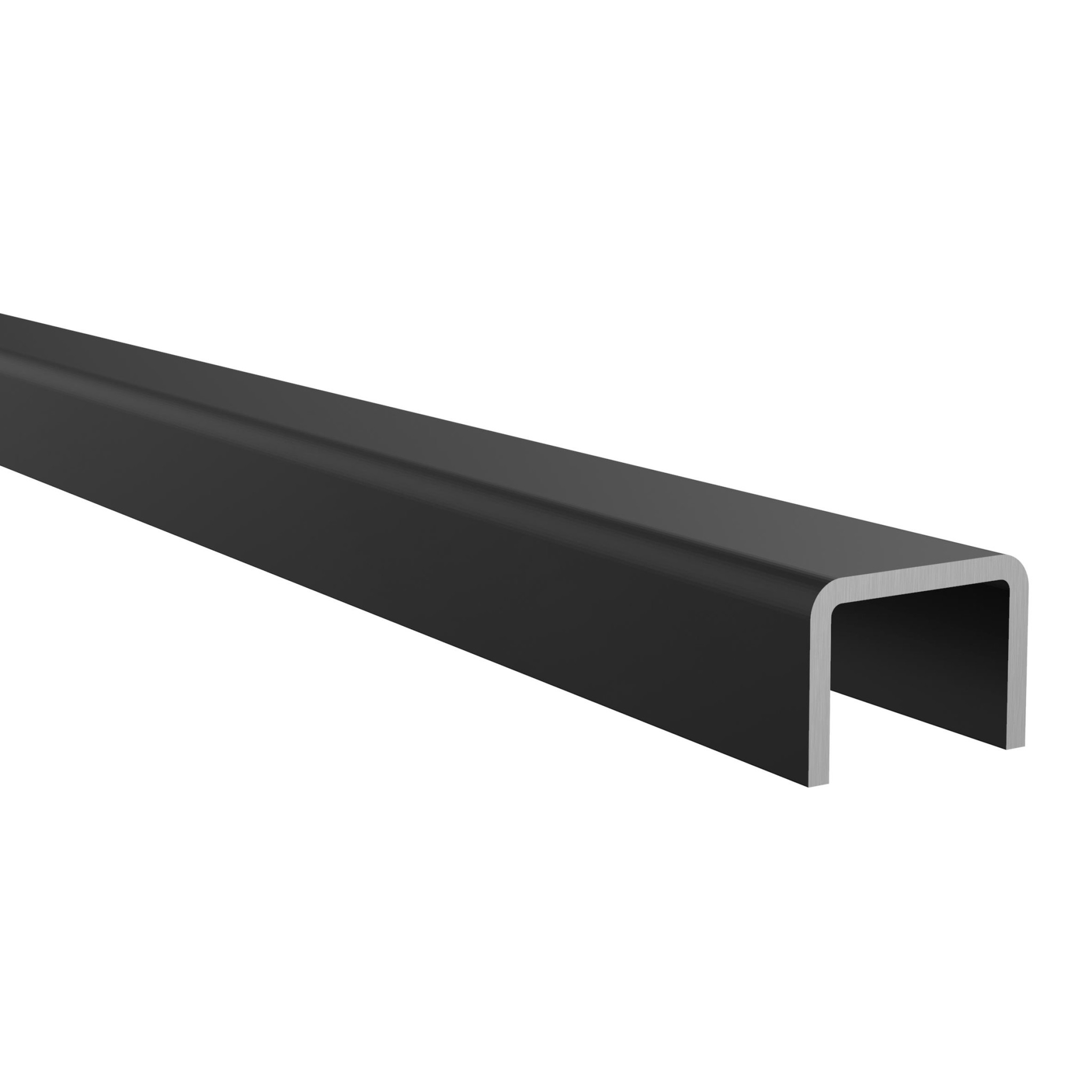 Handlaufprofil Aluminium 26x20mm fuer Glas 20-00-21-52mm schwarz eloxiert 3000mm-89.AL69010223000SEB