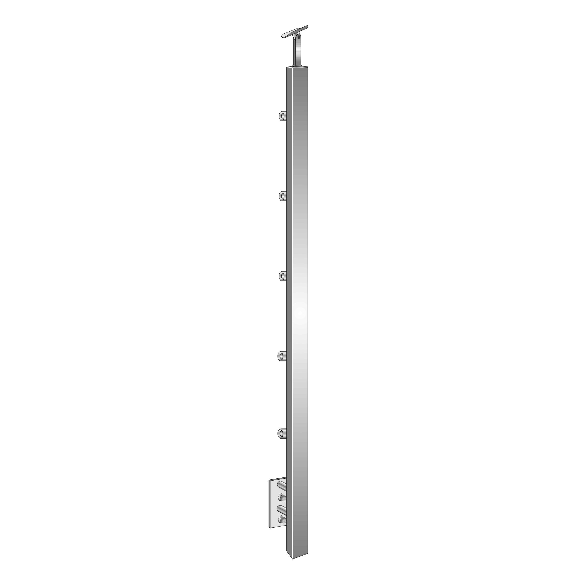 Pfosten V2A 40x40x1000 mm seitlich- 5 Fuellstabhalter d12 mm-14-0087ER-A.4