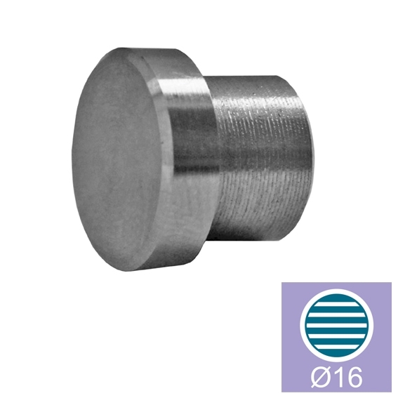 Endkappe Edelstahl AISI 304 fuer Fuellstab Ø 16 mm geschliffen-89-11A100010016-A.4