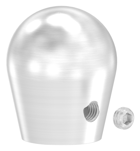 Endkappe Edelstahl V2A Ø 14 mm halbrund mit Madenschraube-88-1150448.240