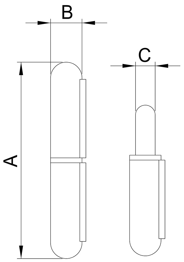 Anschweissband V2A 150 mm mit festem Stift-11-3557.4
