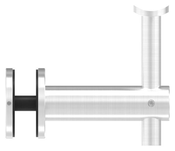 Handlaufhalter Glas V2A Rohr 42-4 mm Wandabstand 82 mm mit Halteplatte-11-2061.4