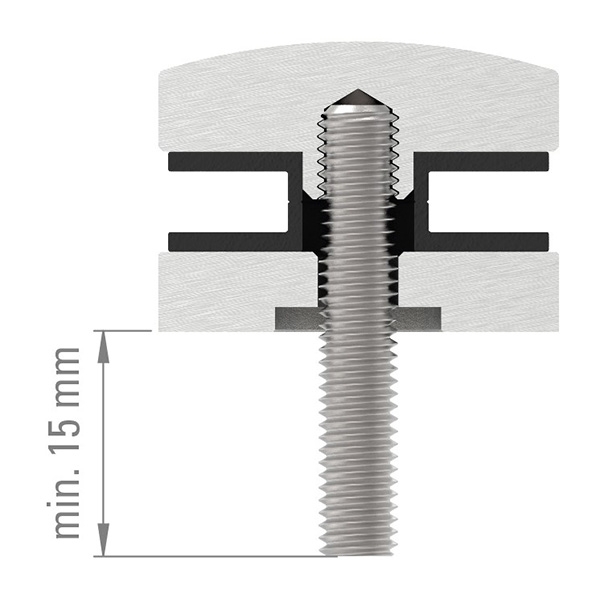Glaspunkthalter Edelstahl V2A Ø 40 mm flach – Punkthalter-10-5041.4