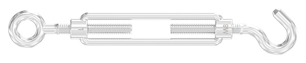 Spannschloss - M8 - Oese-Haken - mit Links-Rechtsgewinde - V4A-11-2958.1