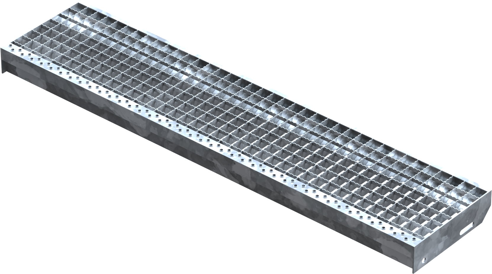 Gitterroststufe Treppenstufe Masse- 1200x270 mm 30-30 mm R13 S235JR -St37-2- im Vollbad feuerverzinkt-40-1202730.7R13