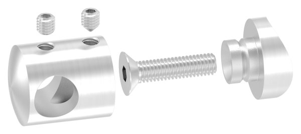 Querstabhalter V2A Edelstahl – Anschluss 33-7 mm fuer Rundstaebe 12 mm inkl- Schrauben-11-1016.4