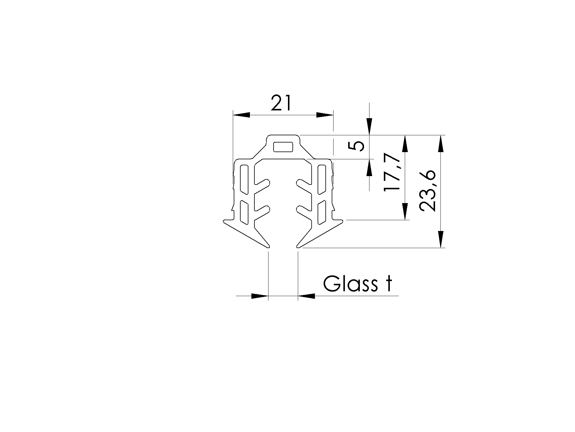 Glasdichtung Gummi fuer Glas 6-8 mm Schwarz Meterware-89-11A195020006008M-A.4
