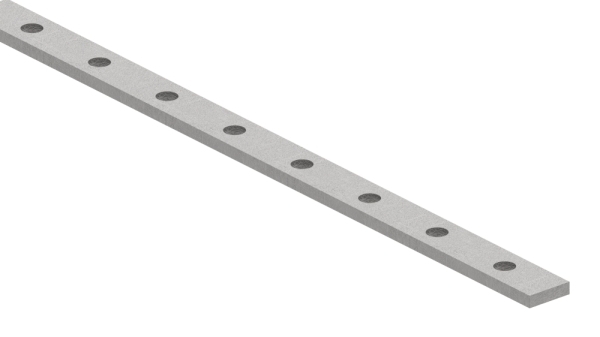 Flacheisen gelocht - Laenge- 3000 mm - 49 Lochungen - Stahl -Roh- S235JR-30-1670.8