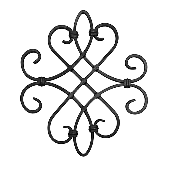 Schmiedeornament Rosette Stahl 330x290 mm-89-11F27SMALL-A.4