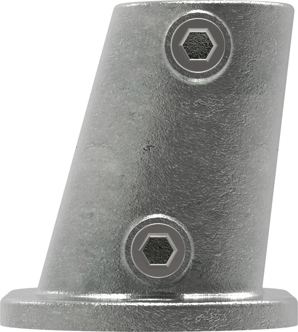 Rohrverbinder Fussplatte oval 3-11° Neigung Ø 33-7 mm -1- - Temperguss verzinkt - 152B34-152B34