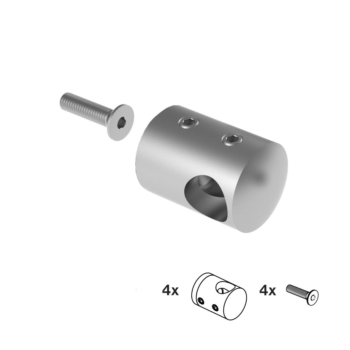 Fuellstabhalter V2A fuer Ø 12 mm fuer Flachanschluss verstellbar 4er Set-89-11A0830000SET4-A.4