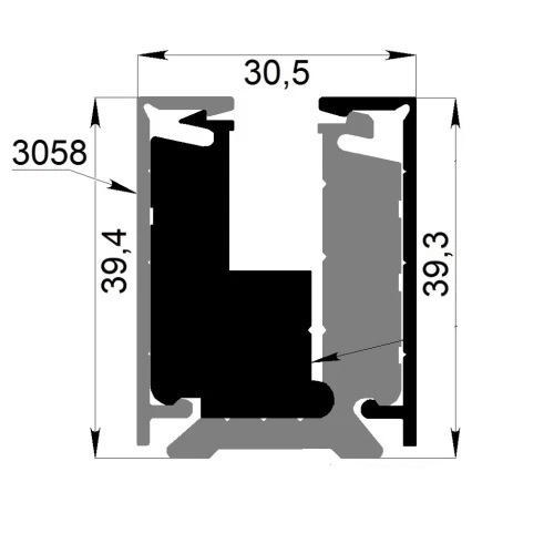Glasklemmprofil-Set Aluminium L=3000 mm fuer Glas 8 mm eloxiert-89-11GSALZP30X39NEU-A.4