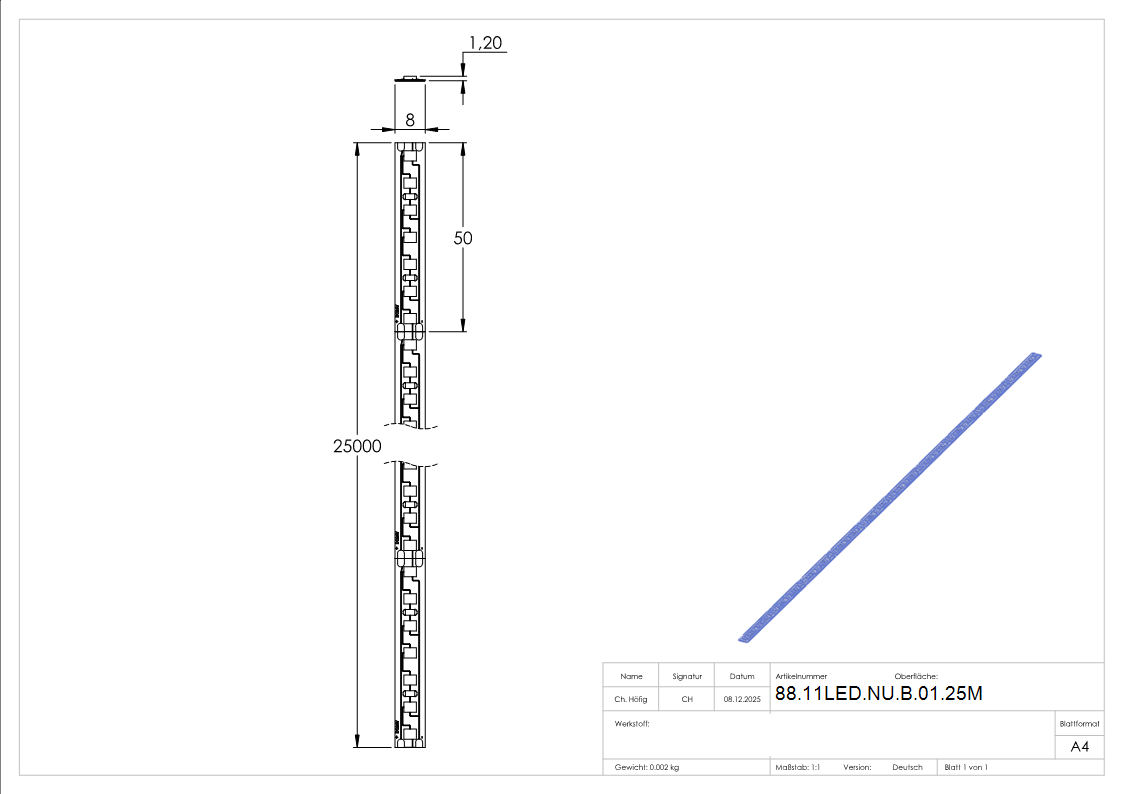 LED Band 25 m neutralweiss 4000K IP00 fuer Nutrohr-88-11LED-NU-B-01.25M