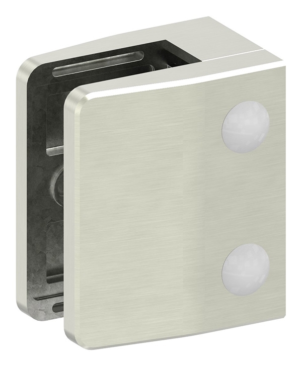 Glasklemme 55x65x37-5 mm AbZ fuer Anschluss flach Edelstahleffekt-10-3200ABZ.2