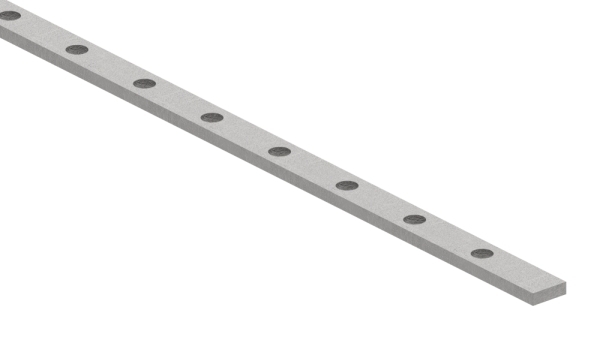 Flacheisen gelocht - Laenge- 3000 mm - 49 Lochungen - Stahl -Roh- S235JR-30-1672.8