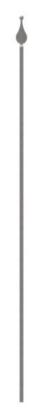 Zaunstab Laenge- 1200 mm Material 12x12 mm - Spitze mit Kugel Stahl S235JR- roh-30-1250.8