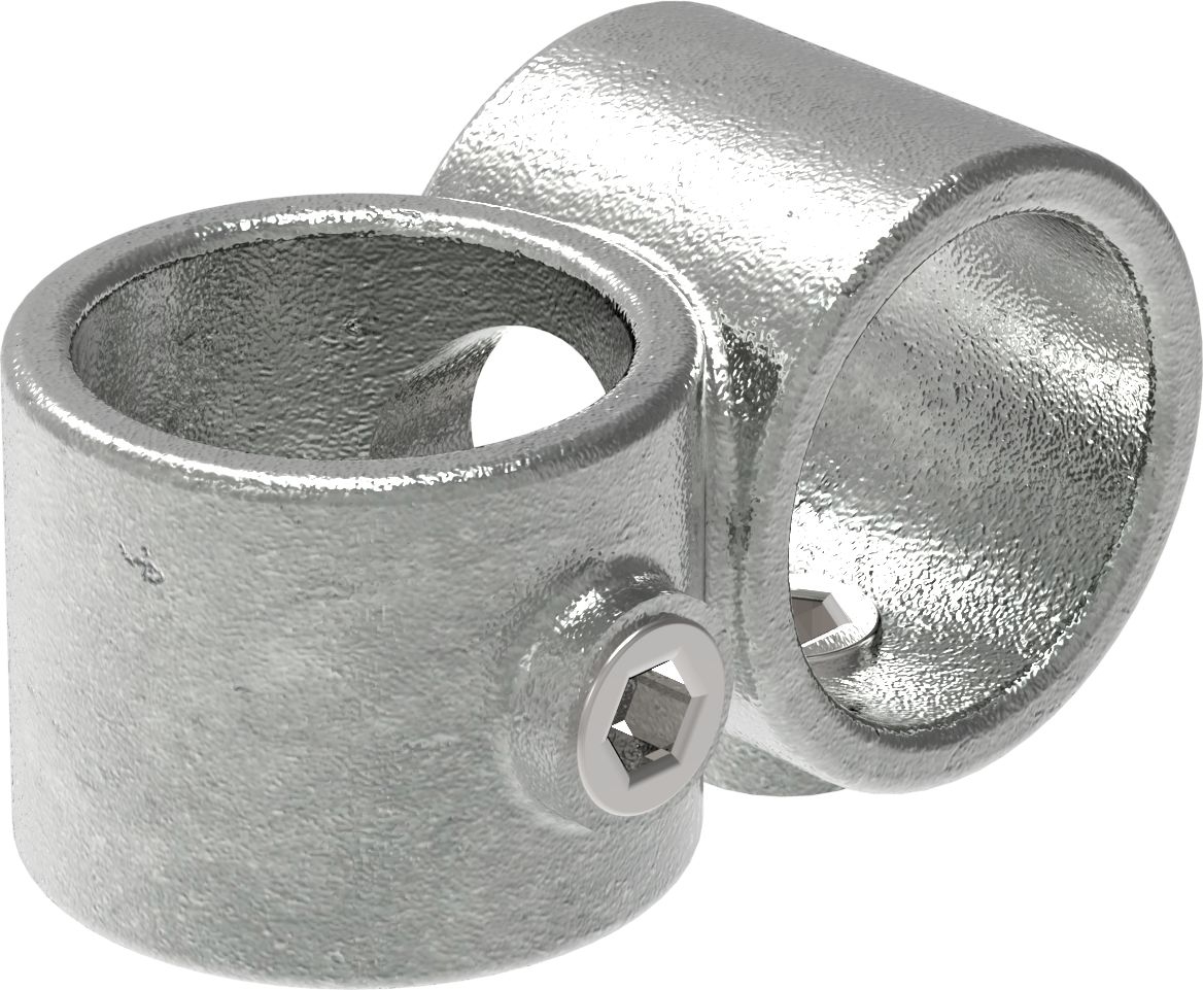 Rohrverbinder Kreuzstueck vorgesetzt 90° reduziert Ø 48-3 mm -1 1-2- - 42-4 mm -1 1-4- - Temperguss verzinkt - 161D48-C42-161D48-C42