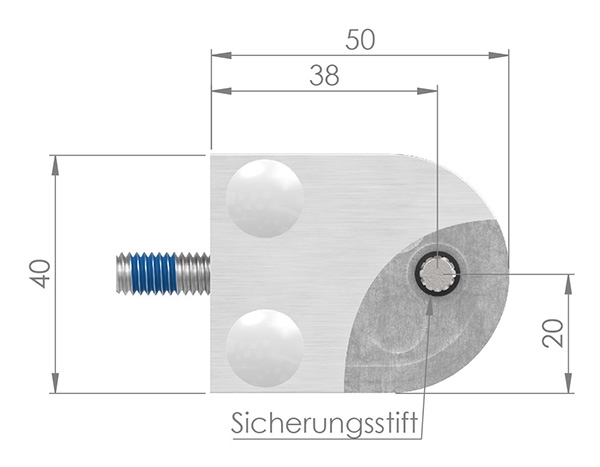 Glasklemme 50x40x26 mm AbZ fuer Anschluss Ø 33-7 mm V4A-10-2133.1ABZ