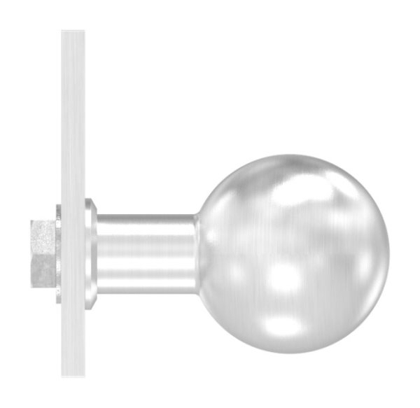 Tuerknopf Edelstahl V2A Ø 50 mm geschliffen mit Kurzschild feststehend-88-1156647.240