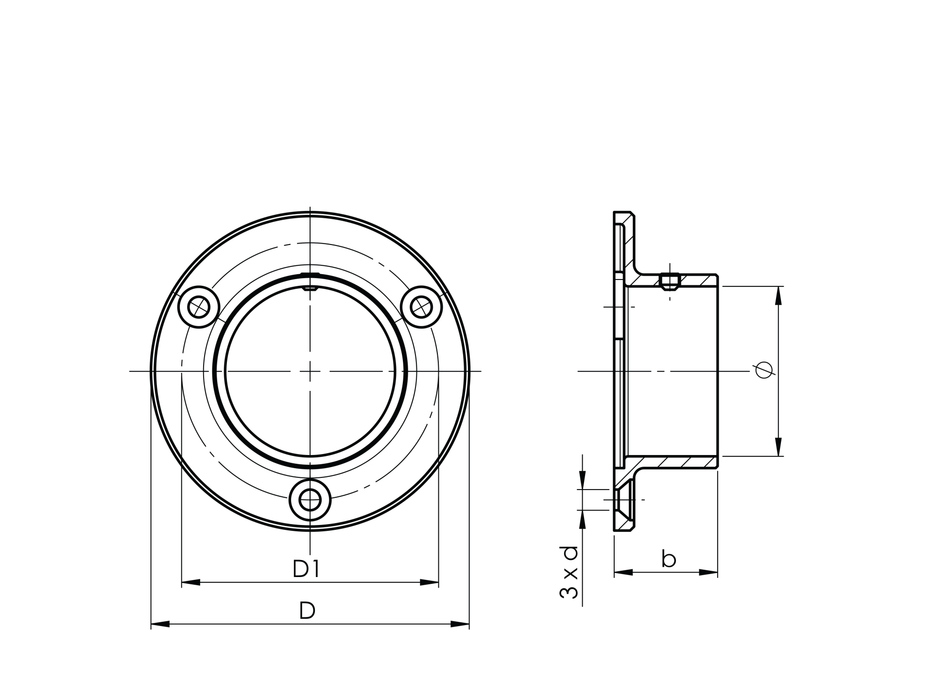 Wandanker Masse- Ø 85 mm fuer Rundrohr- Ø 33-7 mm - V2A-11-3020-A.4