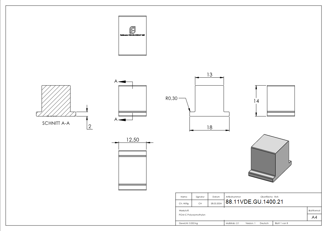 Montage-Set Glas 21-52mm eleganza canopy- fuer L=1400mm-88-11VDE-GU-1400.21