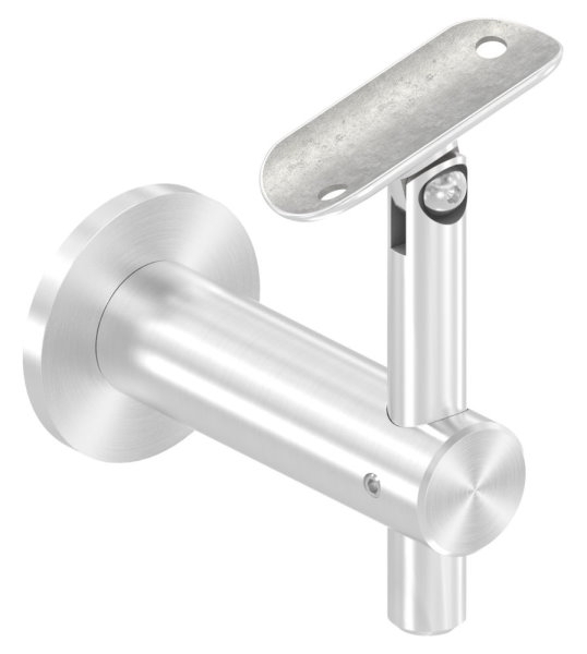 Handlaufhalter V2A fuer Rohr 42-4 mm- Wandabstand 80 mm- Ronde Ø 50 mm- mit Gelenk-11-2067.4
