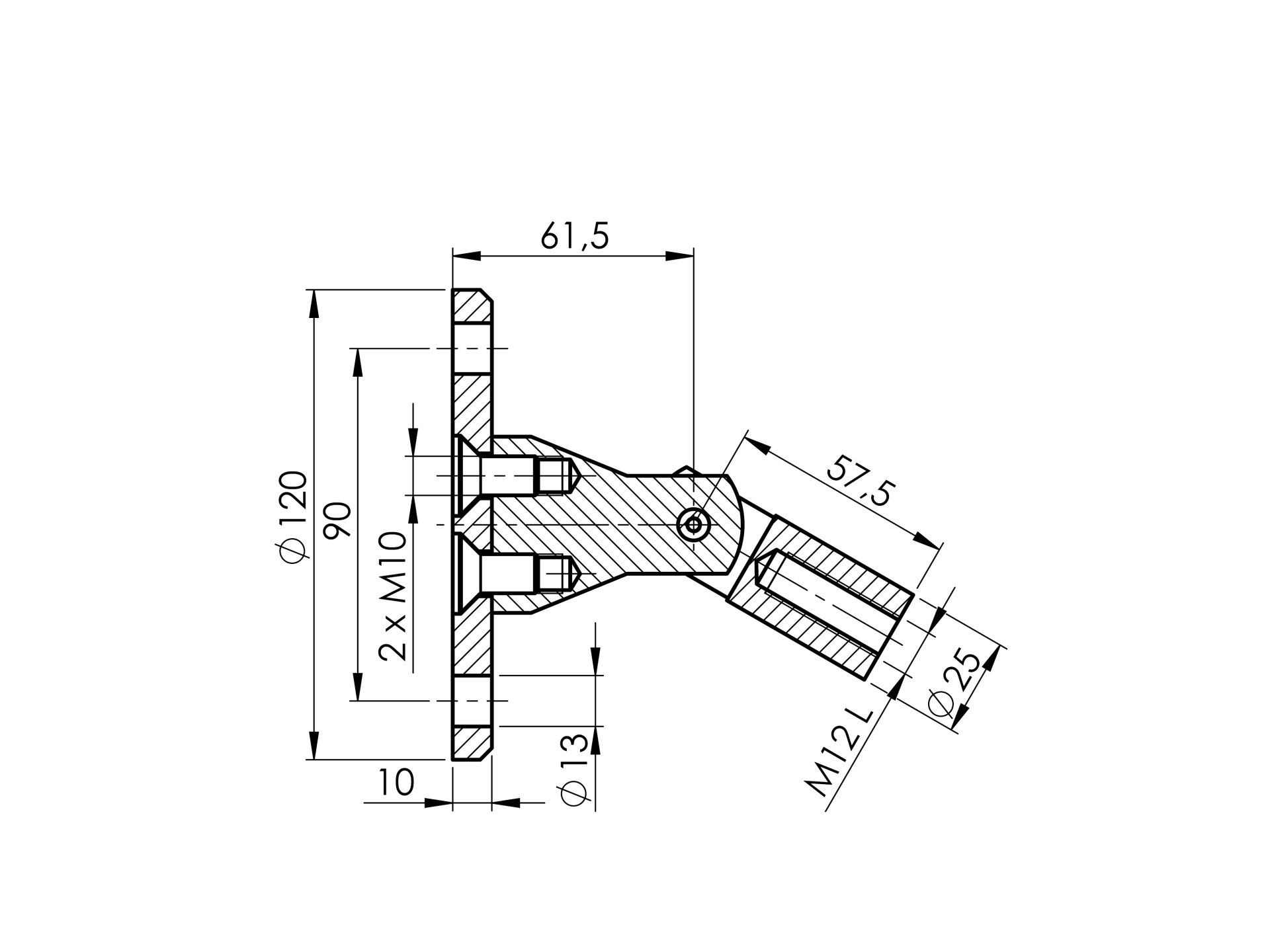 Vordachverankerung Edelstahl AISI 316 Schliff verstellbar-89-11A14120R-A.4