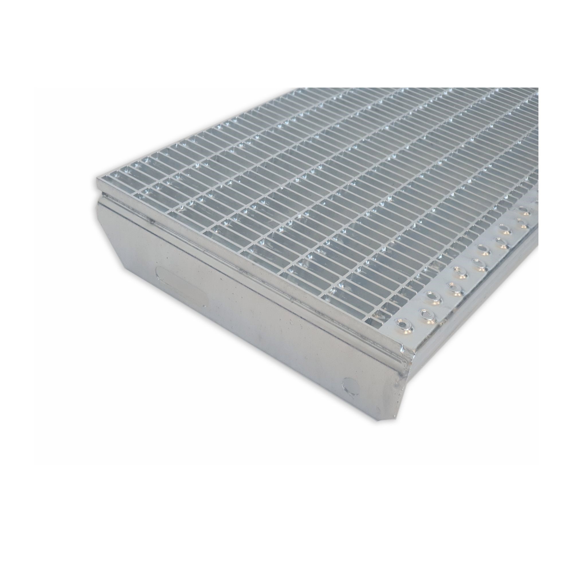 Gitterroststufe Treppenstufe Masse- 800x240 mm 30-10 mm S235JR -St37-2- im Vollbad feuerverzinkt-40-M-802431.7-STAHL