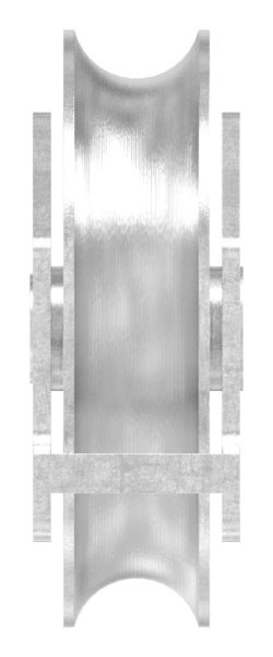 Schiebetorrolle Edelstahl V2A Ø 98 mm Rundrille mit Buegel-88-11338-100.VA