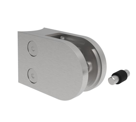 Glasklemme Edelstahl AISI 316 fuer Glas 6-12-76 mm Pfosten D42-4 mm Schliff-89-11A142500042-A.4