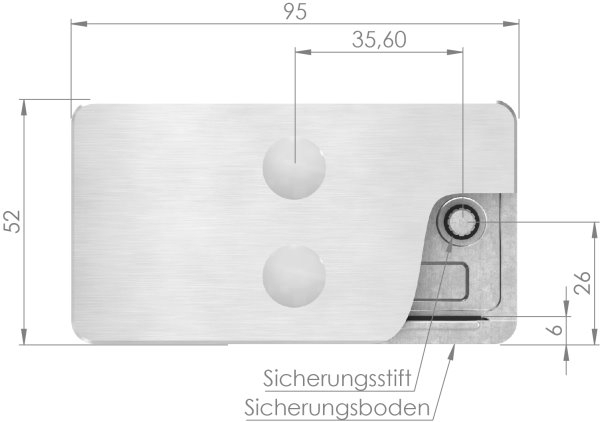 Sichtschutz Mittelglasklemme Mod- 26- in V2A-88-1126-MK.V2A