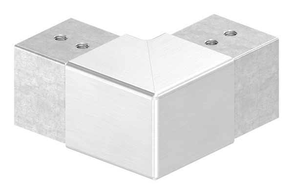 Verlaufsecke 90° - horizontal - fuer Quadrat-Nutrohr- 40x40 mm - V2A-12-2320.4