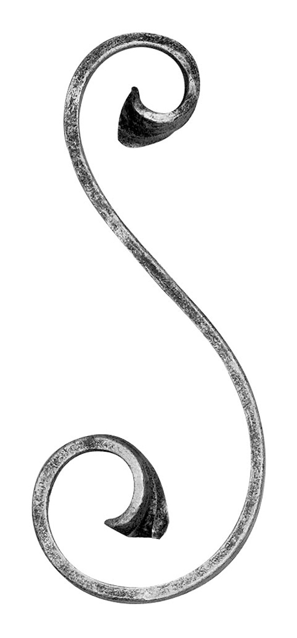 S-Schnecke - Masse- 150x60mm - Material- 10x4 - Stahl S235JR- roh-30-3700.8