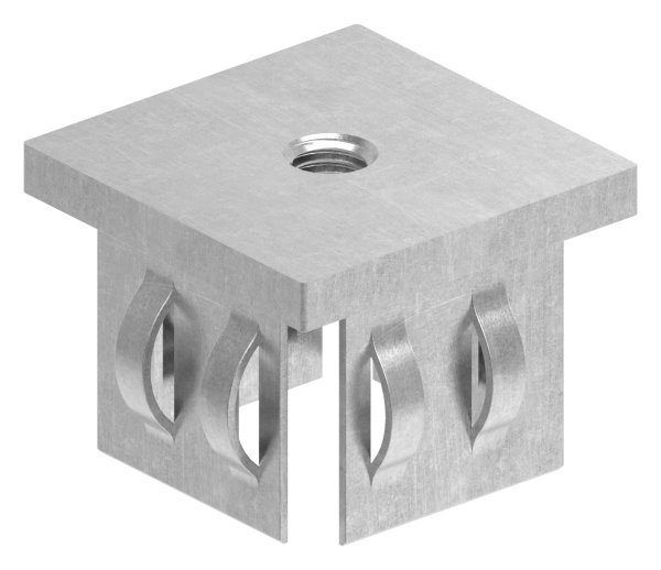 Einschlagkappe Stahl 40x40 mm Wandstaerke 2-3 mm mit Innengewinde M8-30-2950.8