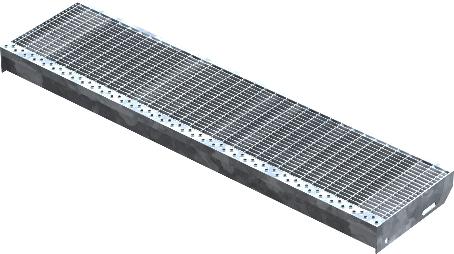 Gitterroststufe Treppenstufe Masse- 1100x270 mm 30-10 mm S235JR -St37-2- im Vollbad feuerverzinkt-40-1102731.7