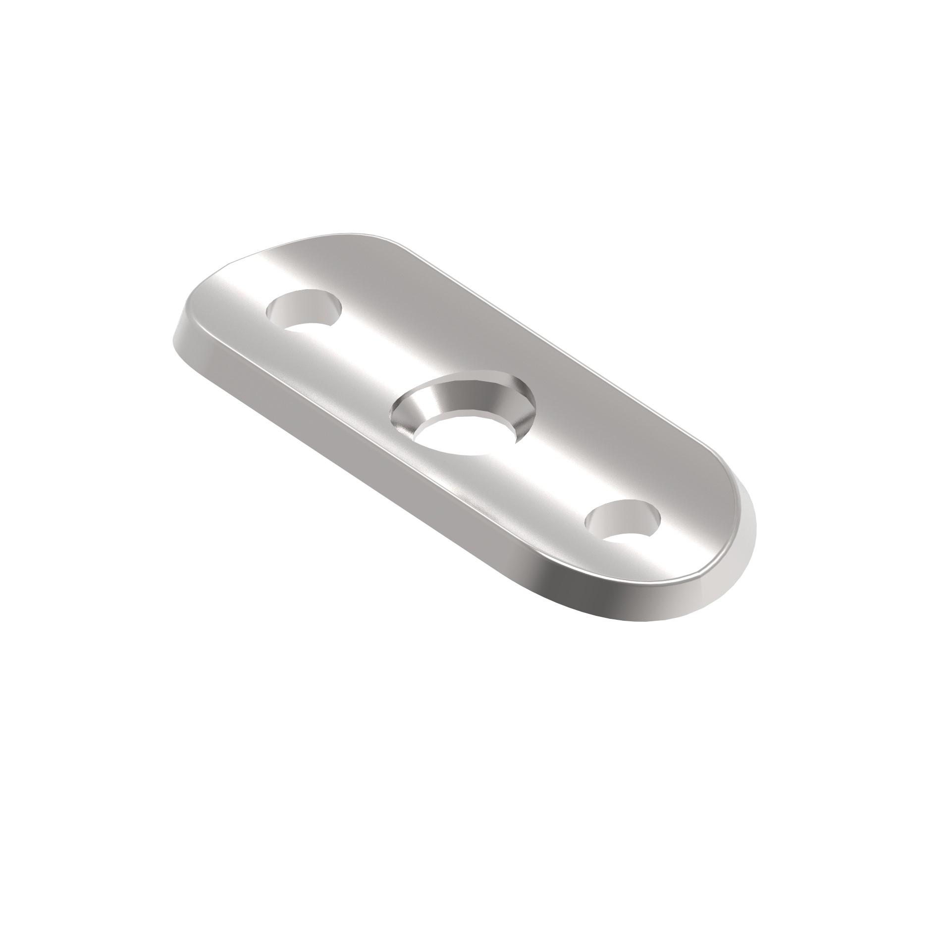 Handlaufanschlussplatte - Masse- 64x24x4 mm - fuer Rohr- Ø 42-4 mm - V2A-11-2142-A.4