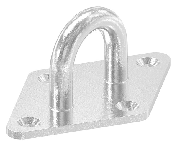 Befestigungsoese Edelstahl V4A Rundeisen Ø 8 mm mit quadr- Platte- 4 Bohrungen-88.11100075008