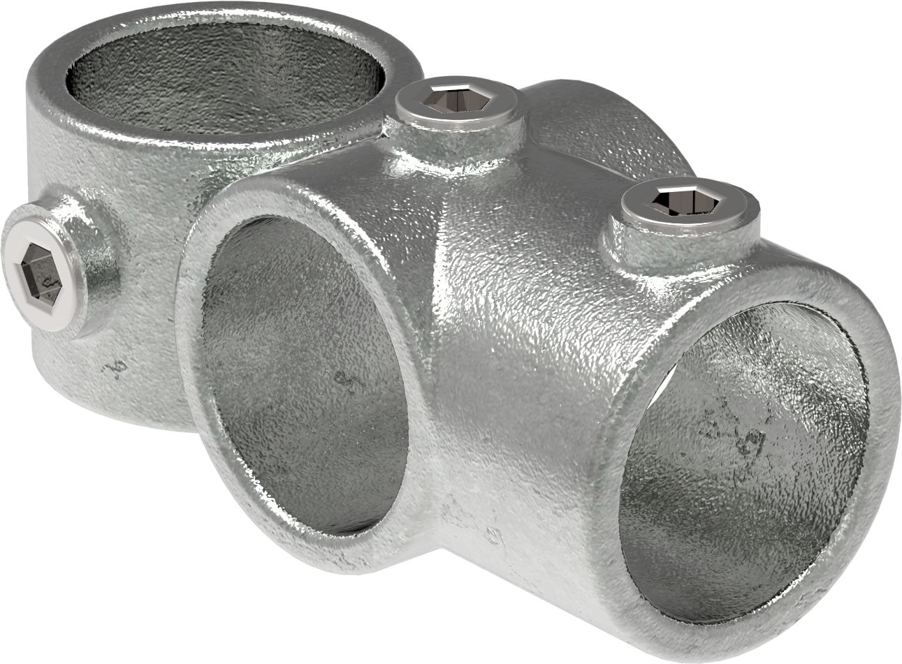Rohrverbinder - Kreuz-T-Stueck kombiniert - 165D48 - 48-3 mm - 1 1-2- - Feuerverzinkt u. Elektrogalvanisiert-165D48
