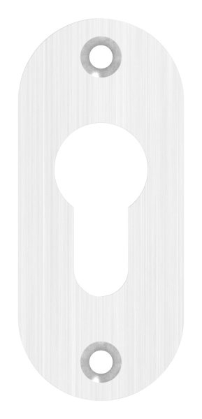 Zylinderrosette Edelstahl V2A 32 x 74 x 6 mm gerundet geschliffen Korn 240-88-1115200.240