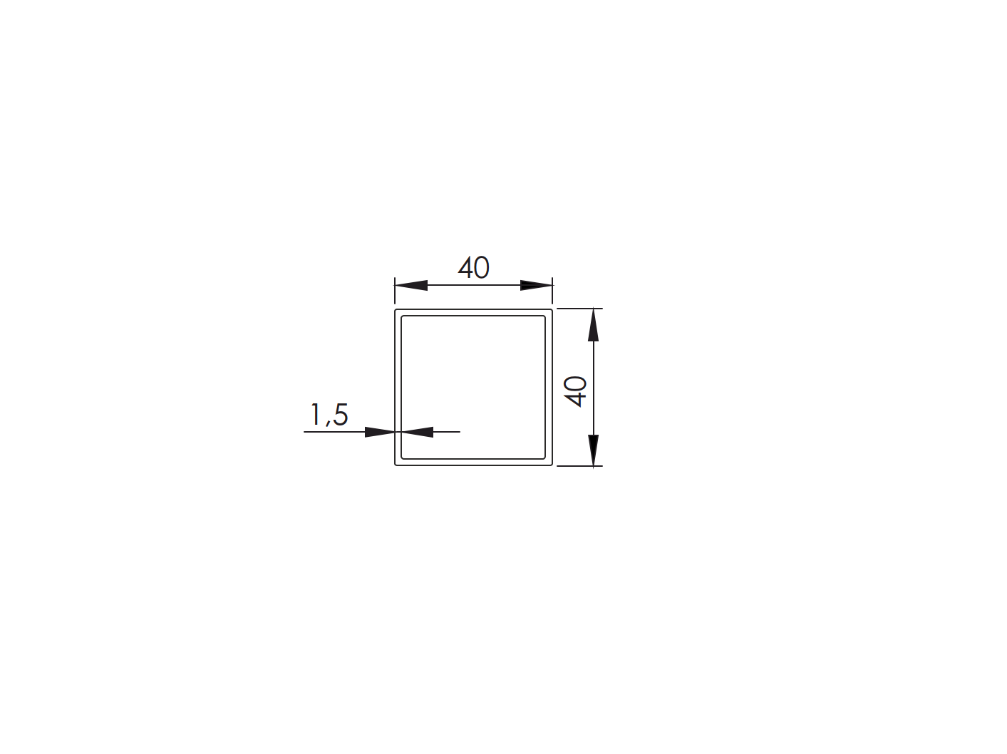 Vierkantprofil Stahl verzinkt 40x40x1-5 mm Laenge 6000 mm-89.ZN40X40X156000