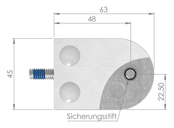 Glasklemme 63x45x28 mm AbZ fuer Anschluss Ø 60-3 mm Zink-10-2260ABZ.3
