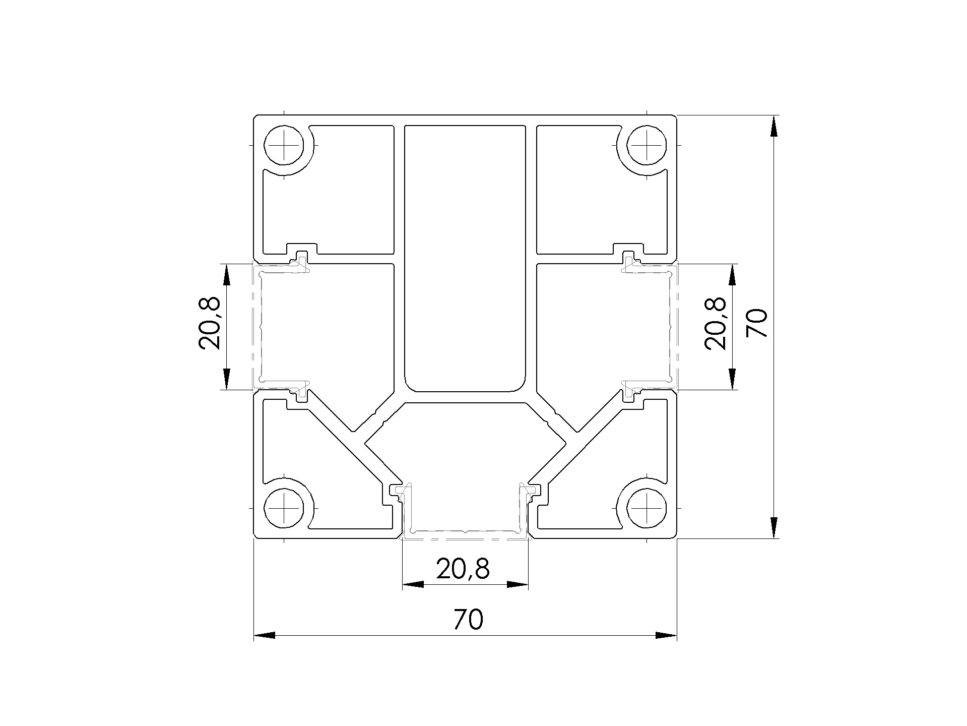 Zaunpfosten Aluminium 70x70 mm 2-0 m Anthrazit RAL 7016 fuer 20 mm Fuellungen-89.FGPRO70X702000R7016