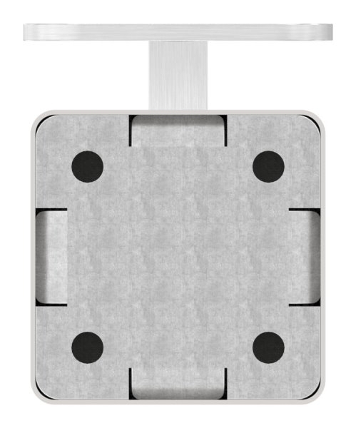 Handlaufhalter mit Cliprosette und Halteplatte fuer Vierkantrohr V2A-11-2082.4