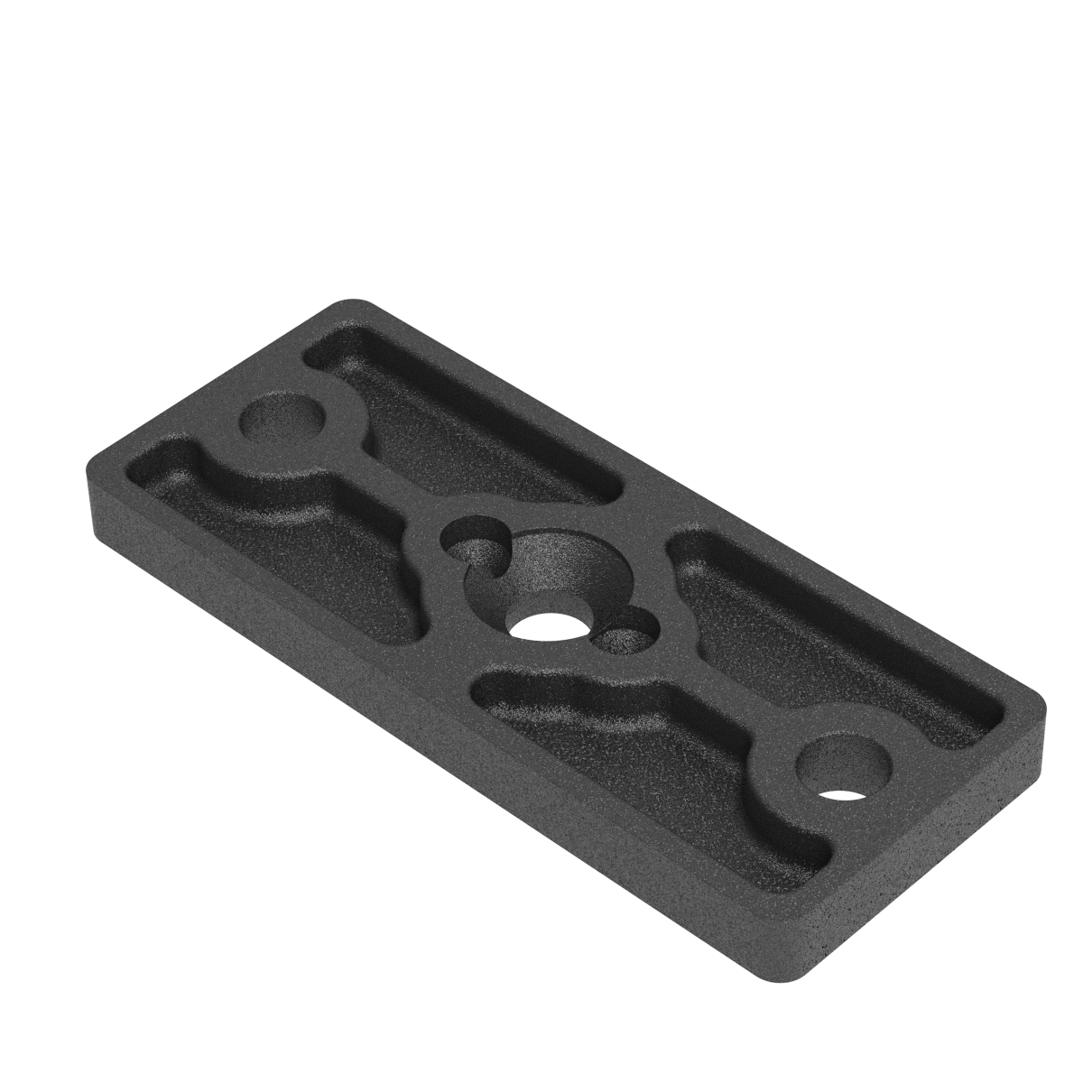 Ankerplatte Edelstahl 120x50x10 mm fuer Pfosten 50x60 Anthrazit RAL 7016-89.FGBP120X50X10R7016