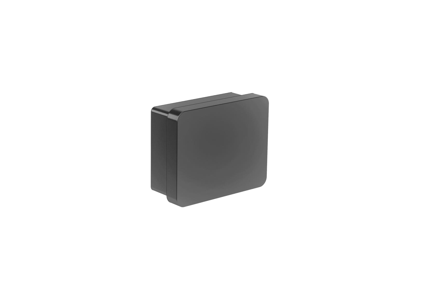 Endkappe Aluminium fuer Nutrohr LED-Griffprofil- Glas-Verankerung- schwarz-89-11AL6732540SEB-A.4