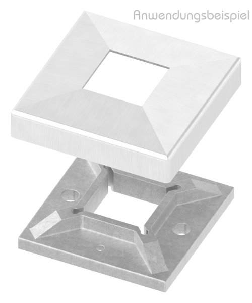 Abdeckrosette 108x108x25 mm fuer Vierkantrohr 40x40 mm V2A-11-2706.4