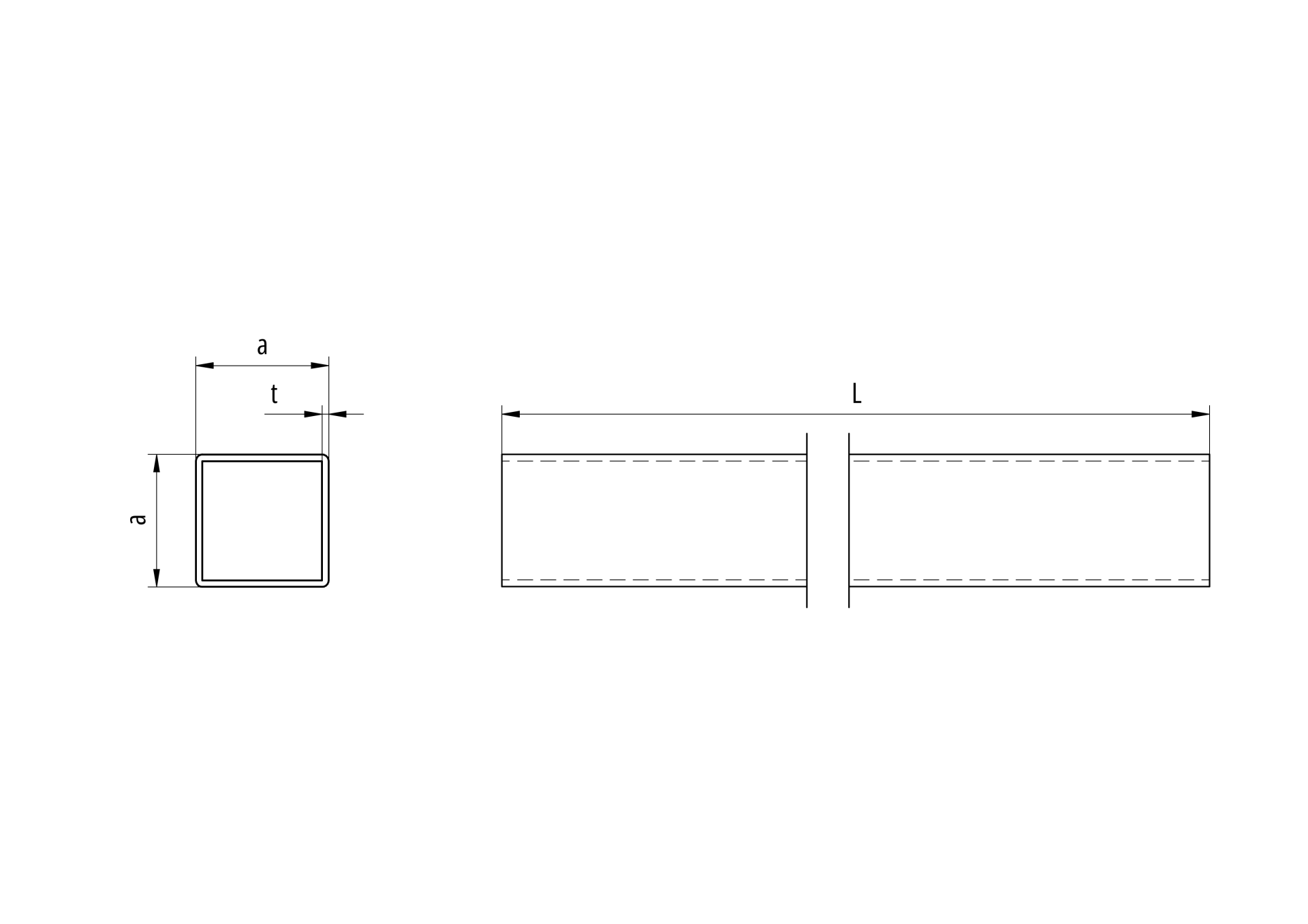 Aluminium Vierkantprofil 100x100x3 mm roh 6000 mm Laenge-89-11AL100X100X36000-A.4