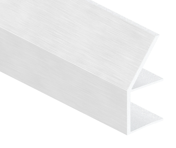 Regenrinne Aluminium eloxiert fuer Glas 17-52 mm L = 6000 mm Vordachsystem-88-11VDE-RE-6000.17