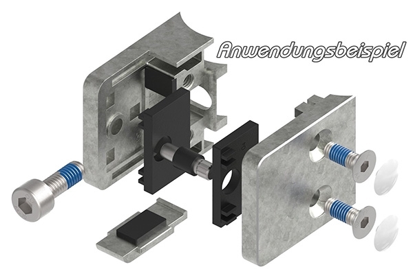 Glasklemme 45x45x26 mm AbZ fuer Anschluss Ø 42-4 mm Zink-10-3042.3ABZ