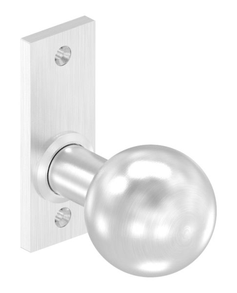 Tuerknopf Edelstahl V2A Ø 50 mm geschliffen mit Kurzschild feststehend-88-1156647.240